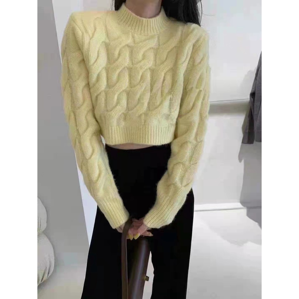 Porozi  Áo sweater dệt kim cổ lọ phong cách Hàn Quốc cho nữ