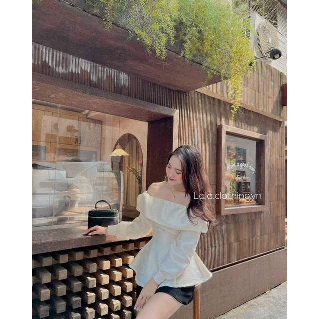 💢💢Áo trễ vai dài tay bánh bèo tiểu thư💯💯