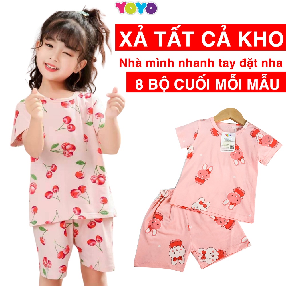 Bộ cộc cho bé gái, bộ cộc tay cho bé, đồ bộ xuất hàn cao cấp cho bé, YOYOKID