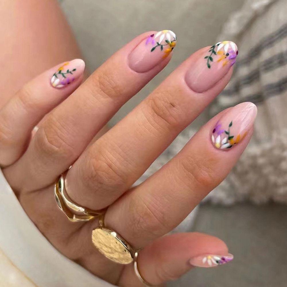 Hộp 24 Móng Tay Giả Che Phủ Toàn Diện Phong Cách Pháp