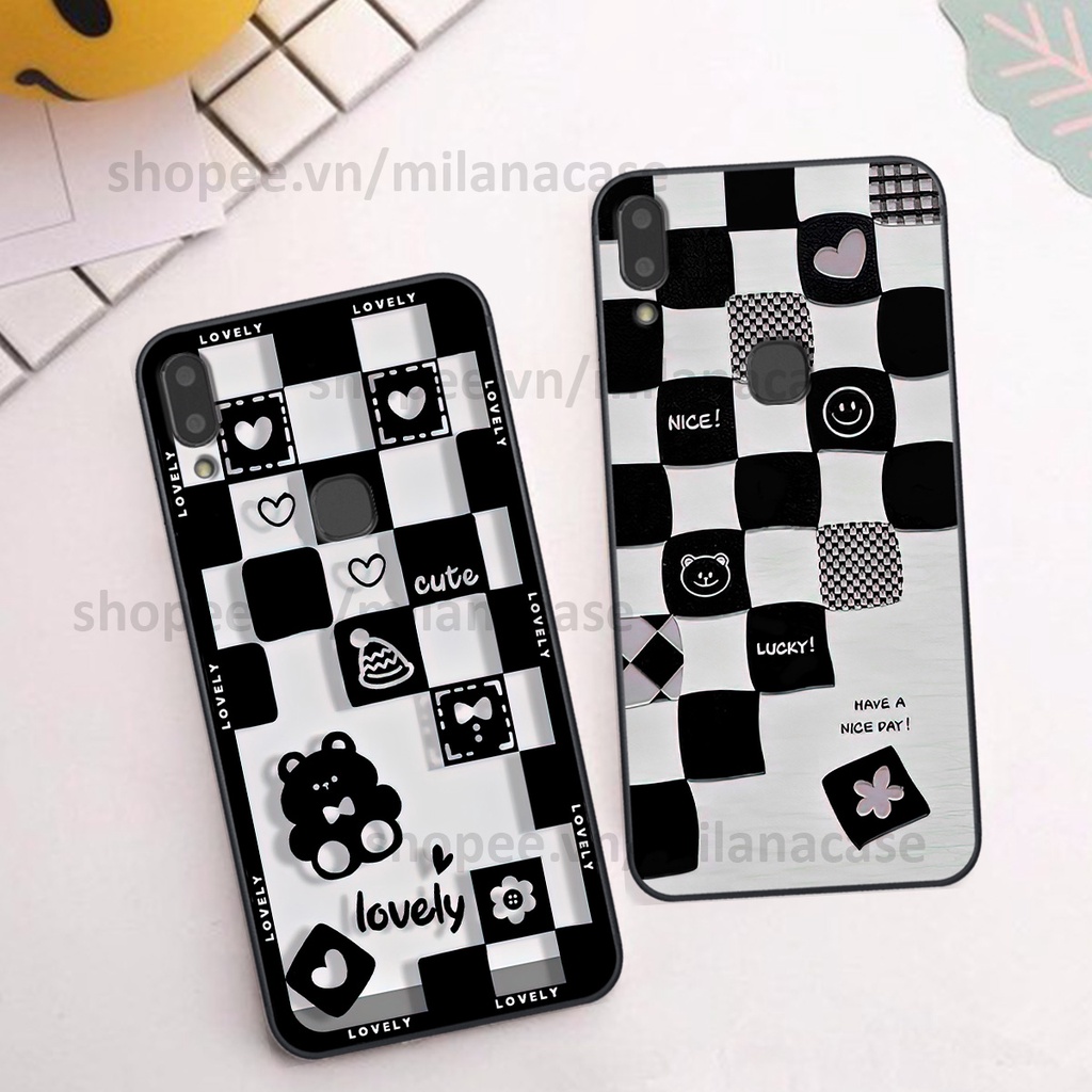 Ốp Vivo V9 / V9 Youth in hình caro trái tim siêu đẹp, siêu nét đầy phong cách cá tính