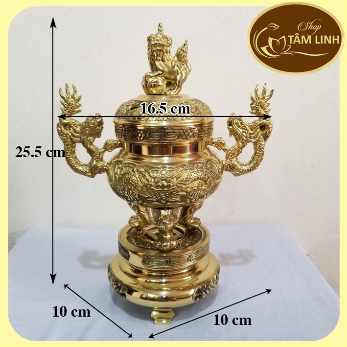 Bộ Đỉnh Lư Đồng Lộc Thành Cao 25,5cm