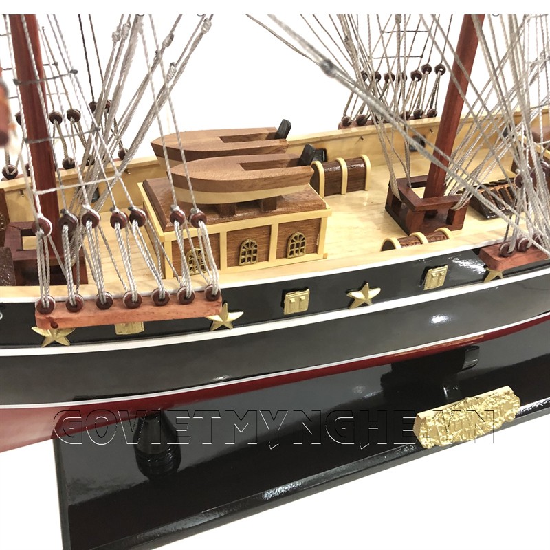 Mô Hình Thuyền Gỗ Chở Hàng Cutty Sark - Thân 80cm - Sơn Đỏ/Đen