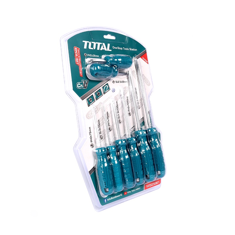 Bộ 8 tua vít dẹp và bake Total THTDC250801