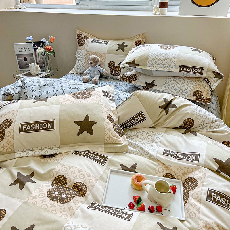 BỘ CHĂN GA GỐI COTTON POLY NHẬP KHẨU 100% ( CHĂN ĐÃ TRẦN BÔNG) HỌA TIẾT GẤU FASHION - ĐỦ KÍCH THƯỚC