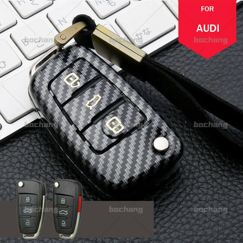 Ốp Bọc Bảo Vệ Chìa Khóa Xe Hơi Audi A3 A4 A5 A6 Q7 Q3 TT R8 A8 S6 3 Nút Bấm Điều Khiển Từ Xa