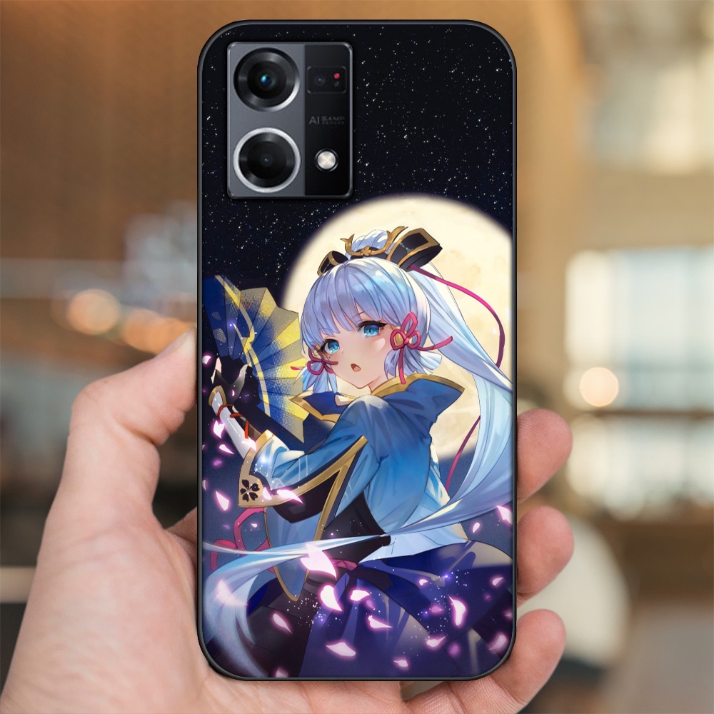 Ốp lưng Oppo Reno 8 4G viền đen in hình Ayaka Genshin Impact