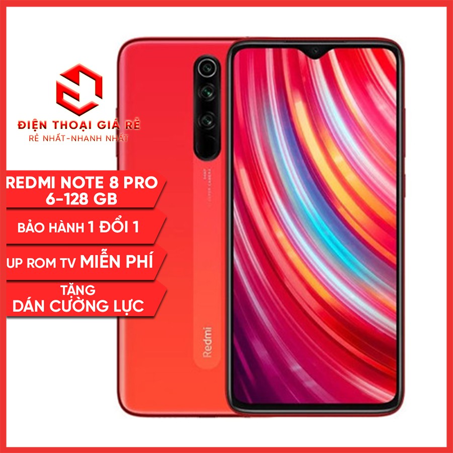 Điện thoại Xiaomi Redmi Note 8 Pro-RAM 6-64GB, 6-128GB -[Giá rẻ, BH trong 3th-Tặng DCL]