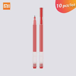 Set 10 bút mực gel Xiaomi màu đỏ 0.5mm có thể thay ruột bút dùng kí tên và viết cho học sinh/ văn phòng