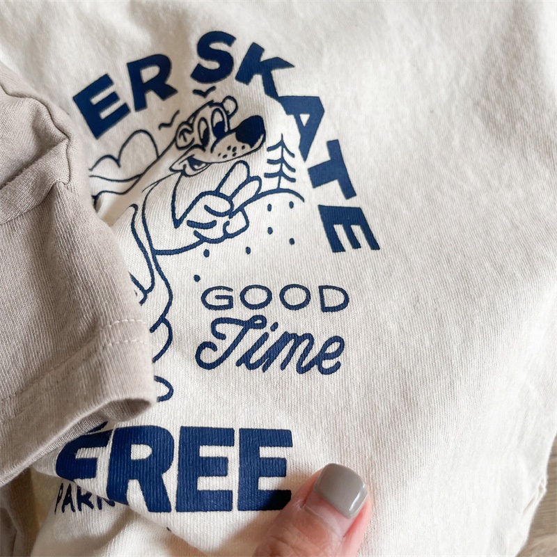 Áo Thun Tay Ngắn Bằng Cotton Thời Trang Mùa Hè Dành Cho Trẻ Em