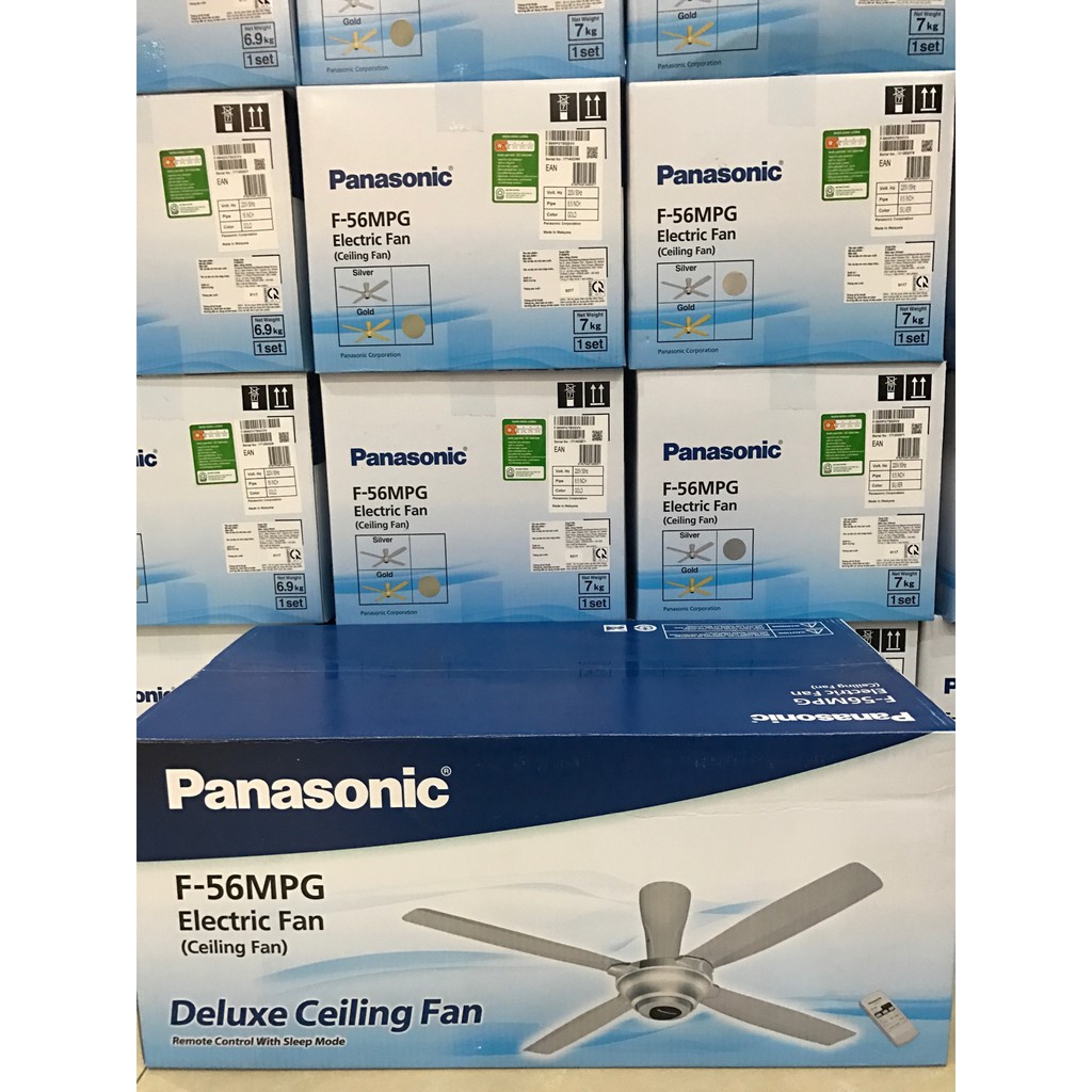 Quạt trần Panasonic 4 Cánh F-56MPG-S (Màu Bạc) Ti ngắn 30cm - Công suất 59w - 3 tốc độ gió - Bảo hành 1 năm
