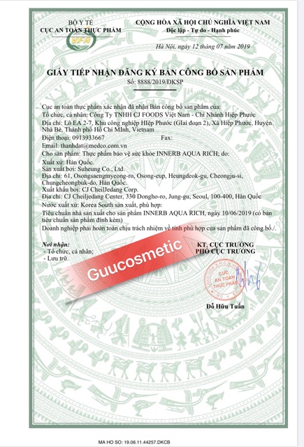 Viên uống cấp nước Innerb Aqua Rich Hàn Quốc