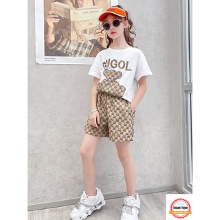 Set Bộ quần áo Cho Bé Gái Mùa Hè THANH THỊNH 18-45kg Mẫu GU. Thiết kế đẹp, đường may sắc nét.