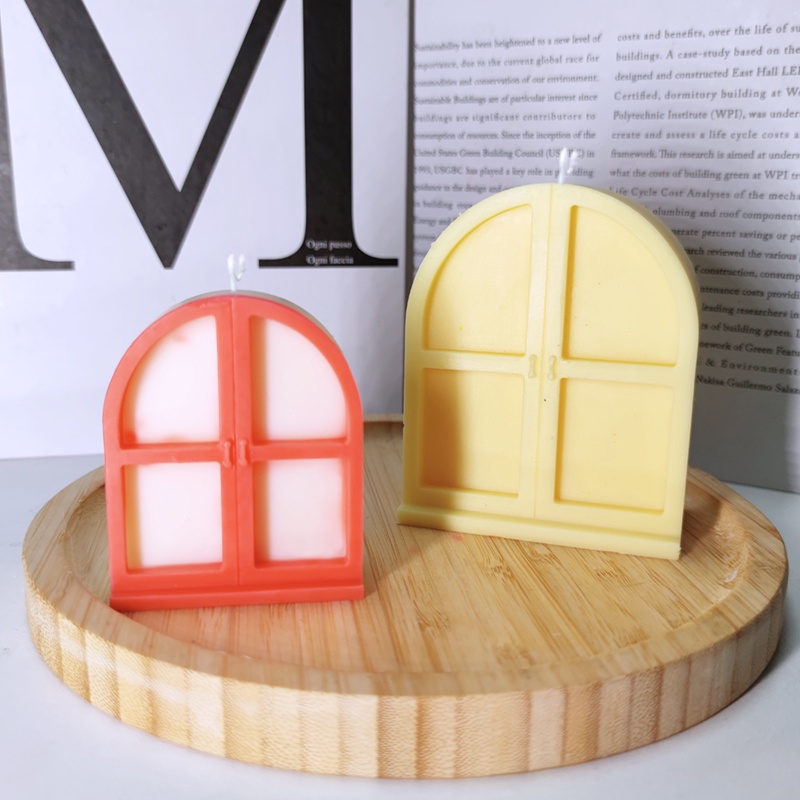 Khuôn silicone làm nến bánh sô cô la hình cửa sổ phong cách hàn quốc