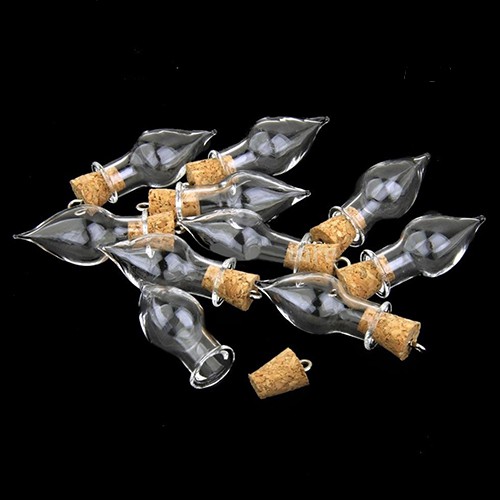 (Hàng Mới Về) Set 10 Lọ Thủy Tinh Hình Giọt Nước Dùng Làm Mặt Dây Chuyền Diy