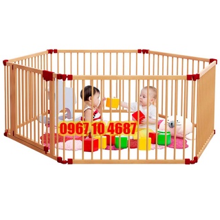 Nôi cũi gỗ cho bé Playpen 6 cánh - Playpen5D
