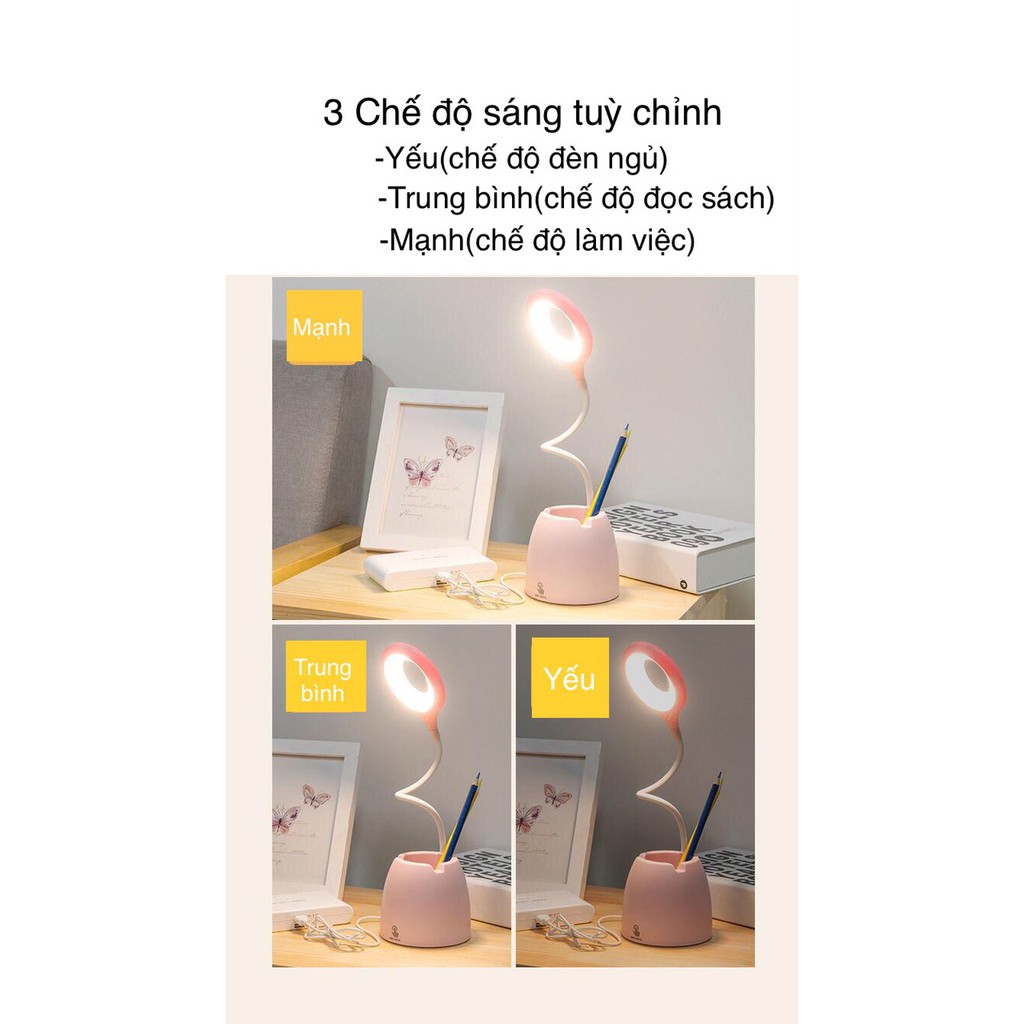 Đèn học bảo vệ mắt chống cận đa chức năng, Đèn tích điện chế độ LED 3 ánh sáng tùy chỉnh