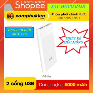 Pin Sạc Dự Phòng 5.000 mAh / 2 Cổng Ra, Màn Led / HOCO B35D Chính Hãng