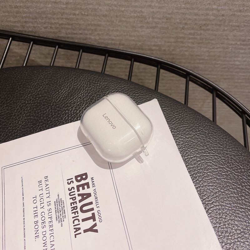 Vỏ Bảo Vệ Hộp Sạc Tai Nghe Lenovo Thinkpadplus Liveods LP40 TWS Hình Gấu 3D Trong Suốt