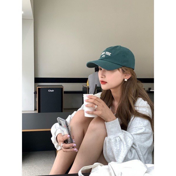 Mũ Lưỡi Trai Xanh rêu Cao Cấp Thêu Chữ Đa dạng mẫu Phong Cách Ulzzang Form Unisex Nam Nữ