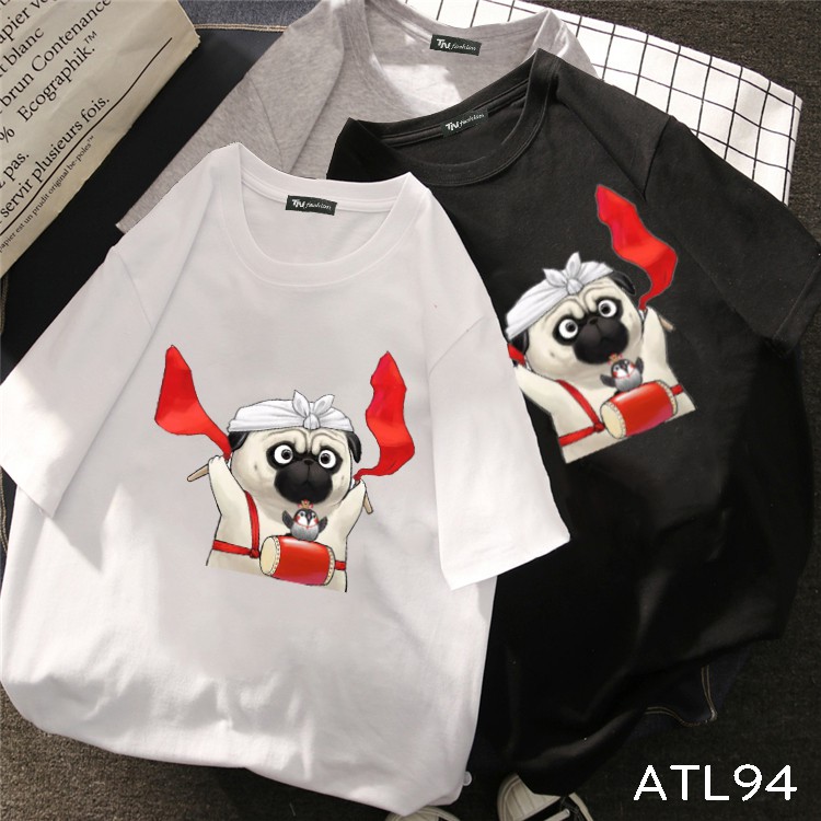 thêm size size đại S đến 6XL form to ATL94 Có size 6XL Áo thun unisex tay lỡ hình chó pub đánh trống