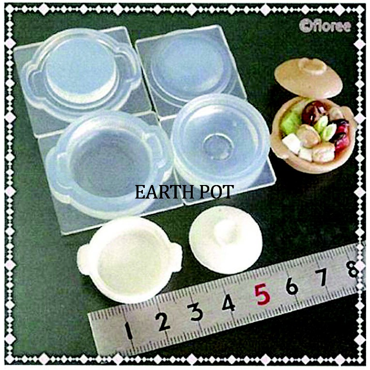 Khuôn silicone nặn chén bát nhà búp bê dollhouse