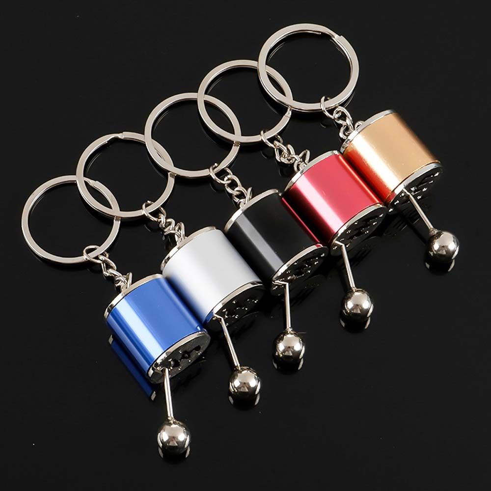 Móc khóa hình đầu cần số 6 tốc độ bằng kim loại độc đáo sáng tạo trang trí xe hơi