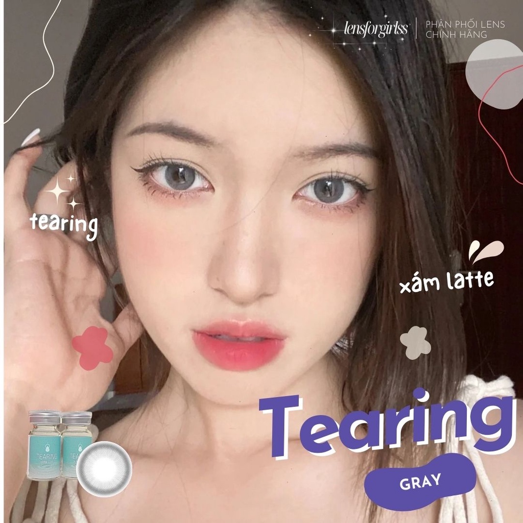 Kính áp tròng xám latte TEARING GRAY chính hãng Lensme | HSD 3-6 tháng