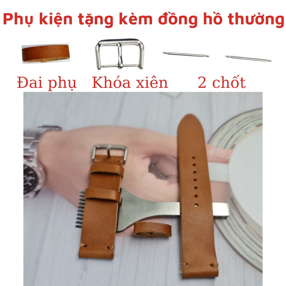 Dây Apple Watch Vnstrap dây đeo đồng hồ Apple Watch series 3 4 5 6 7 se da bò thảo mộc 1 lớp 38mm 40mm 42mm 44mm iwatch