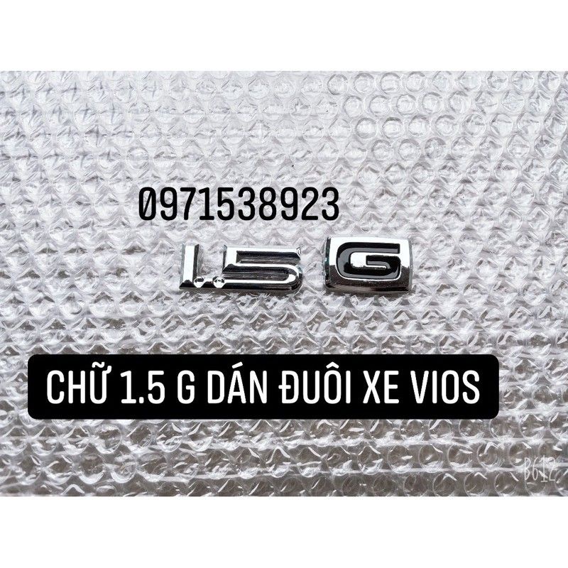 Logo chữ nổi TOYOTA VIOS 1.5 G dán thân xe CHÍNH HÃNG