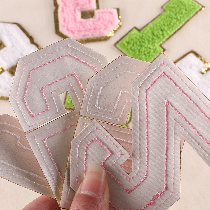 Miếng Dán Ủi Quần Áo Hình Chữ Số Màu Trắng / Xanh Dương / Vàng 8CM