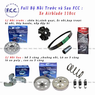 A4 [ Air blade 110 KVB ] Full bộ nồi FCC trước và nồi sau Honda Air Blade 110 Hàng FCC Công Nghệ Japan
