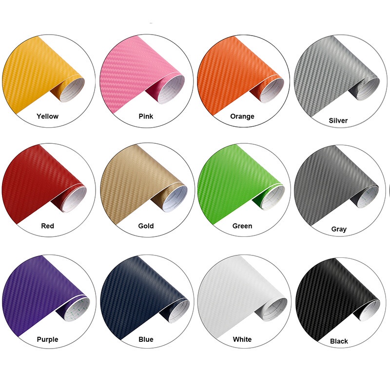 Miếng Dán Họa Tiết Sợi Carbon 3D Chống Thấm Nước Cho Xe Hơi 30x127cm