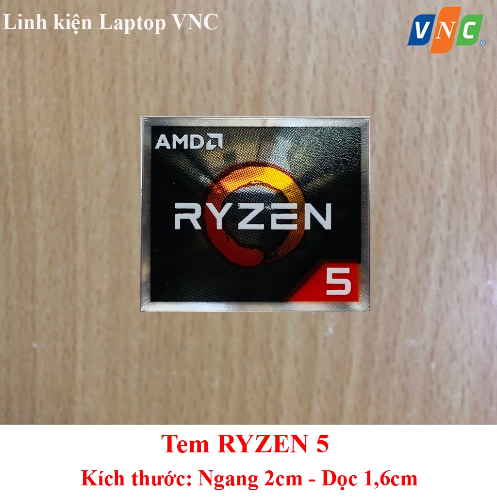 💥 Tem dán Sticker AMD RYZEN 5 Thay Tem Máy Tính - Tem Laptop