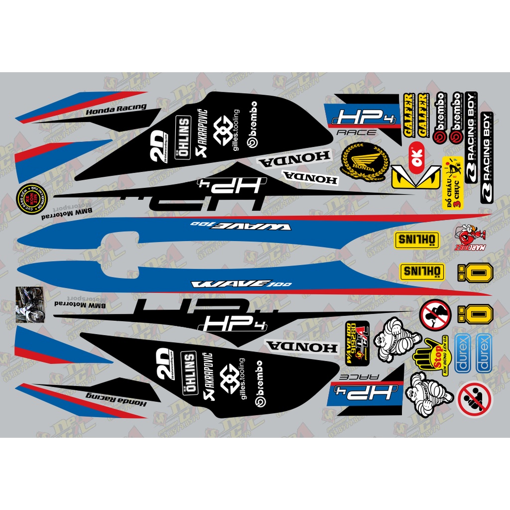 Tem rời Wave a 50 - 100 cc Đời 2006-2016 Mẫu BMW Hp4 919280