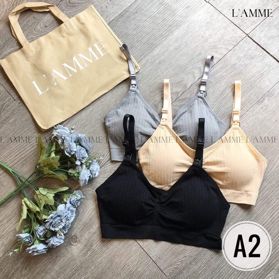 Áo lót bầu và cho con bú sau sinh nâng ngực chống chảy xệ, Áo lót bầu và cho con bú không gọng cotton, spandex COTTON2
