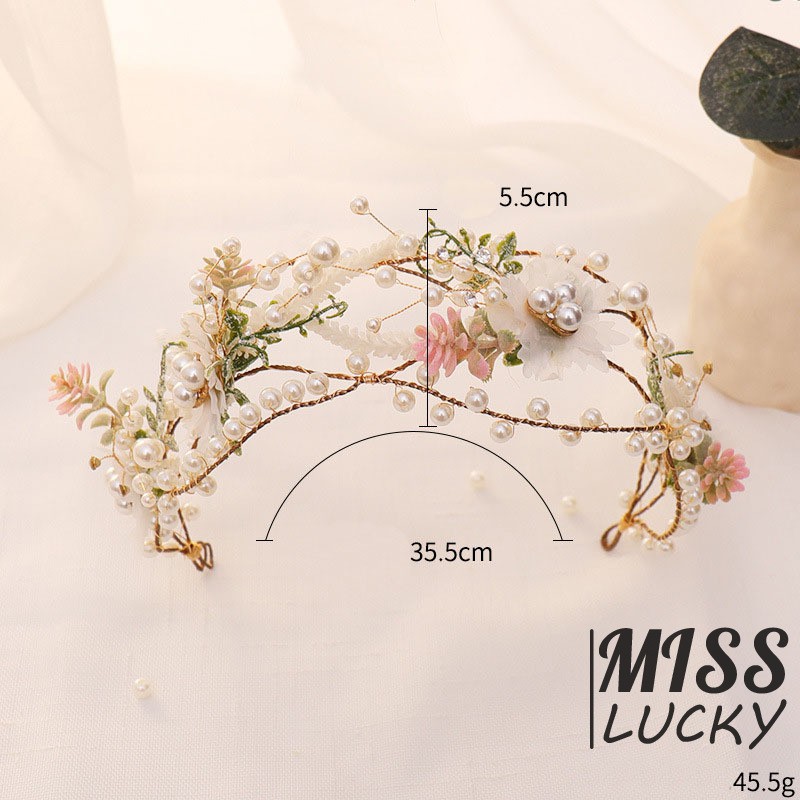 Cài Tóc Hoa Đính Ngọc Trai Phụ Kiện Cho Cô Dâu