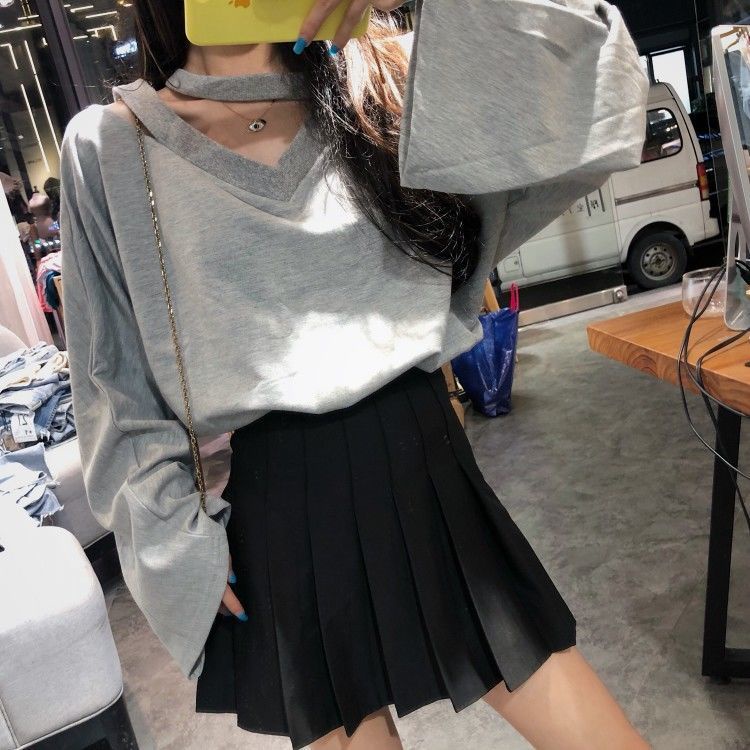 Áo Thun Khoét Vai Màu Trơn Phong Cách Hàn Quốc Thời Trang Mùa Hè Hàng Mới