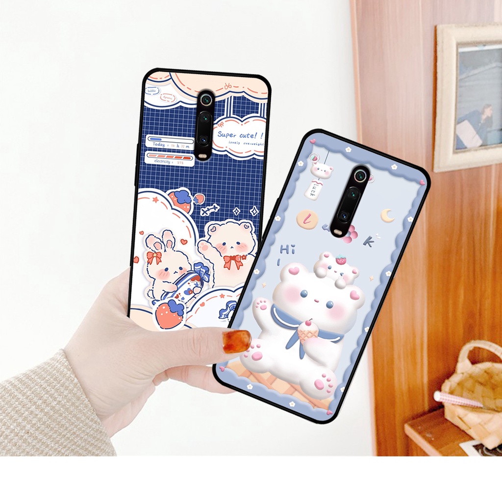 Ốp lưng Redmi K20/K20 Pro - Xiaomi Mi 9T / Redmi K30 / K30 5G in hình caro gấu thỏ dễ thương