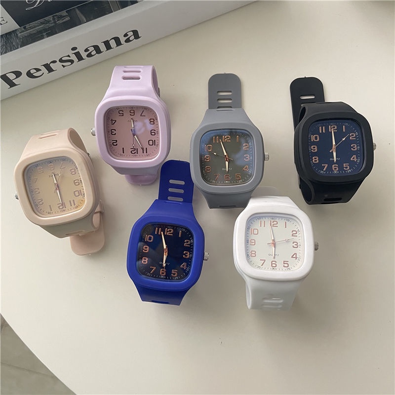 [Hàng Có Sẵn] Đồng Hồ Quartz Nữ Mặt Vuông Phong Cách Hàn Quốc