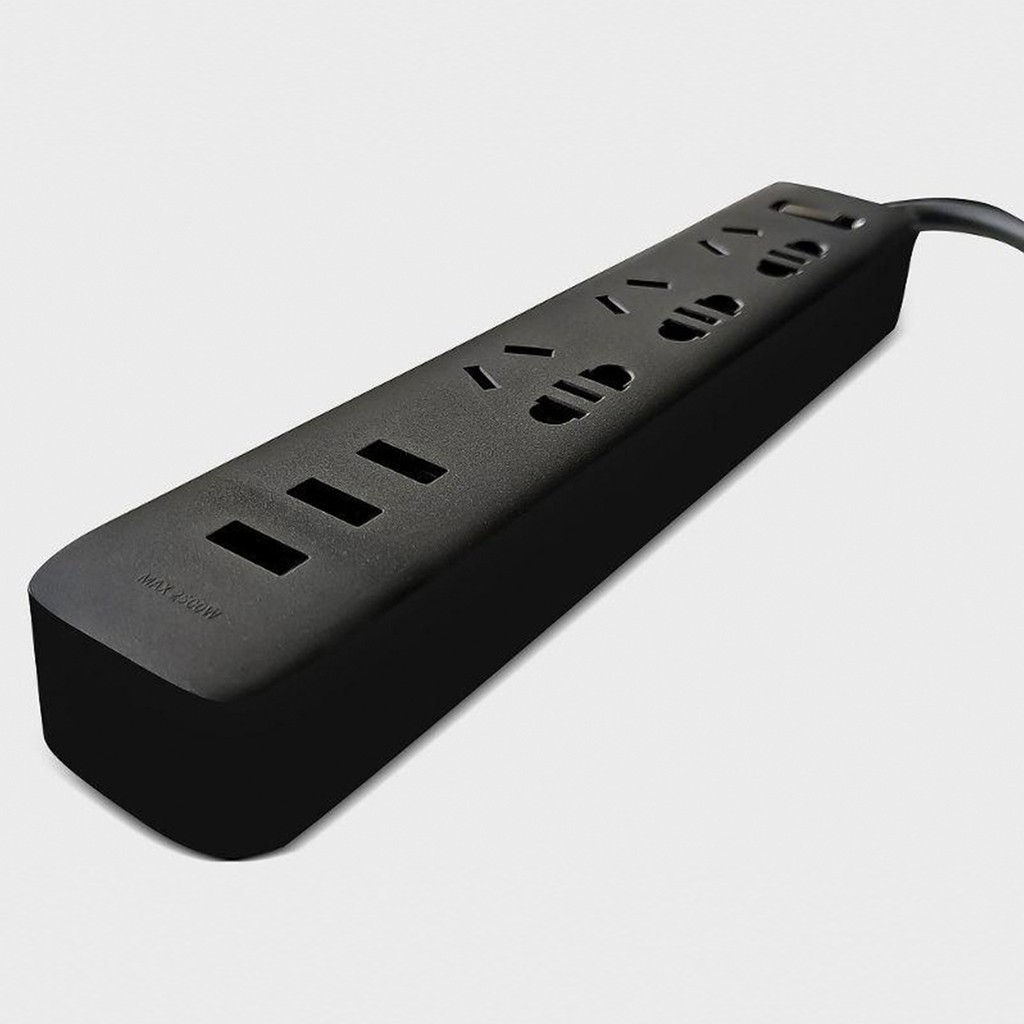 Ổ cắm điện Xiaomi Mi Power Strip 3 cổng 3 USB XMCXB01QM khả năng chịu nhiệt cao, dây dài 1m8