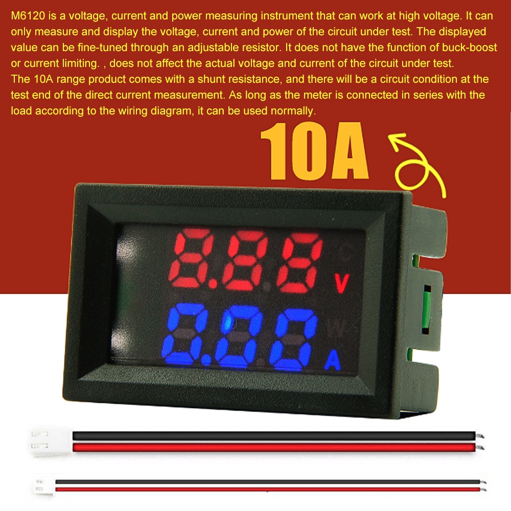Đồng hồ đo điện áp DIYMORE Dc6120 DC6-120V 10A chất lượng cao
