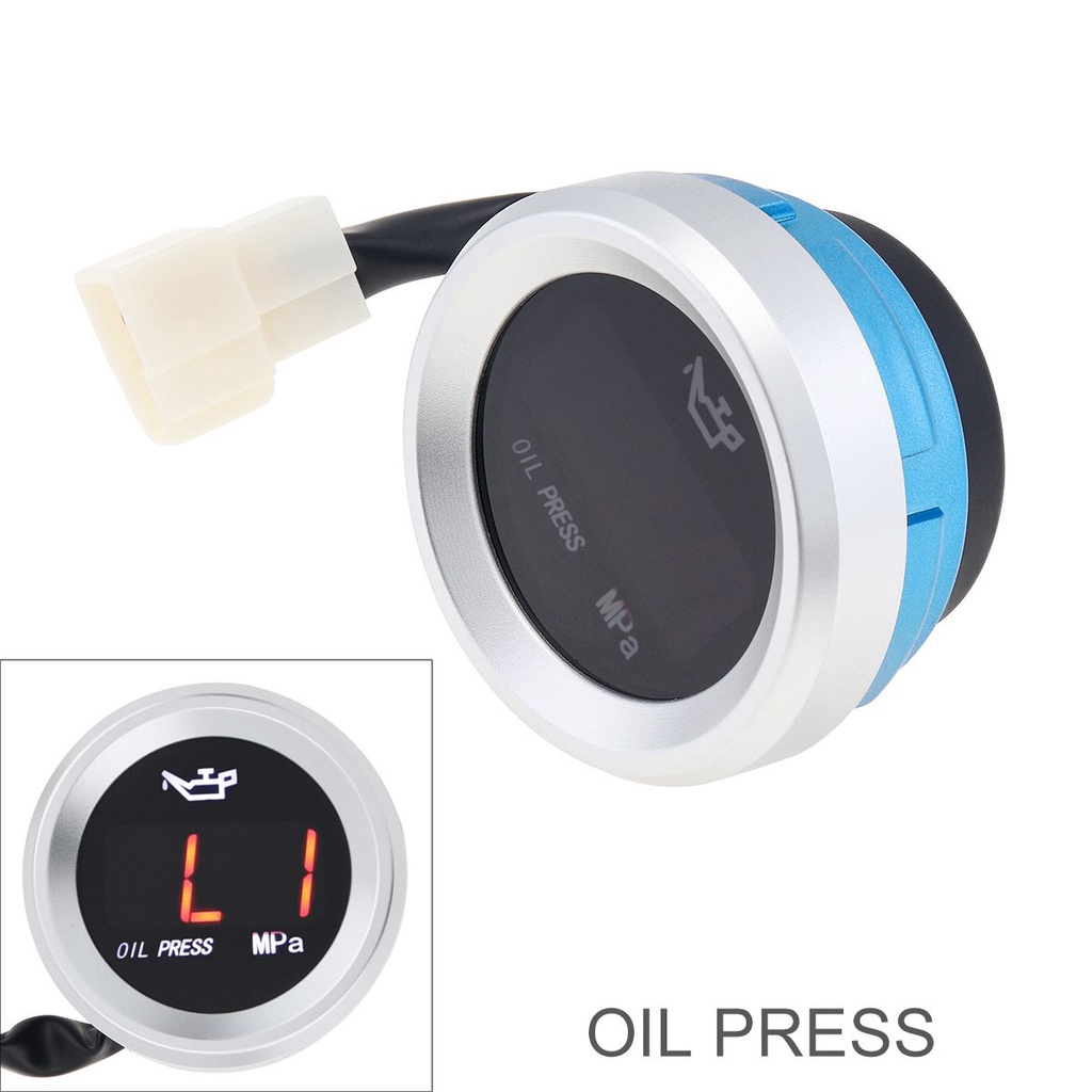 Đồng Hồ Đo Áp Suất Dầu Kỹ Thuật Số 12V 52mm 0-1.00Mpa Có Đèn LED Cho Xe Hơi Tàu Thuyền