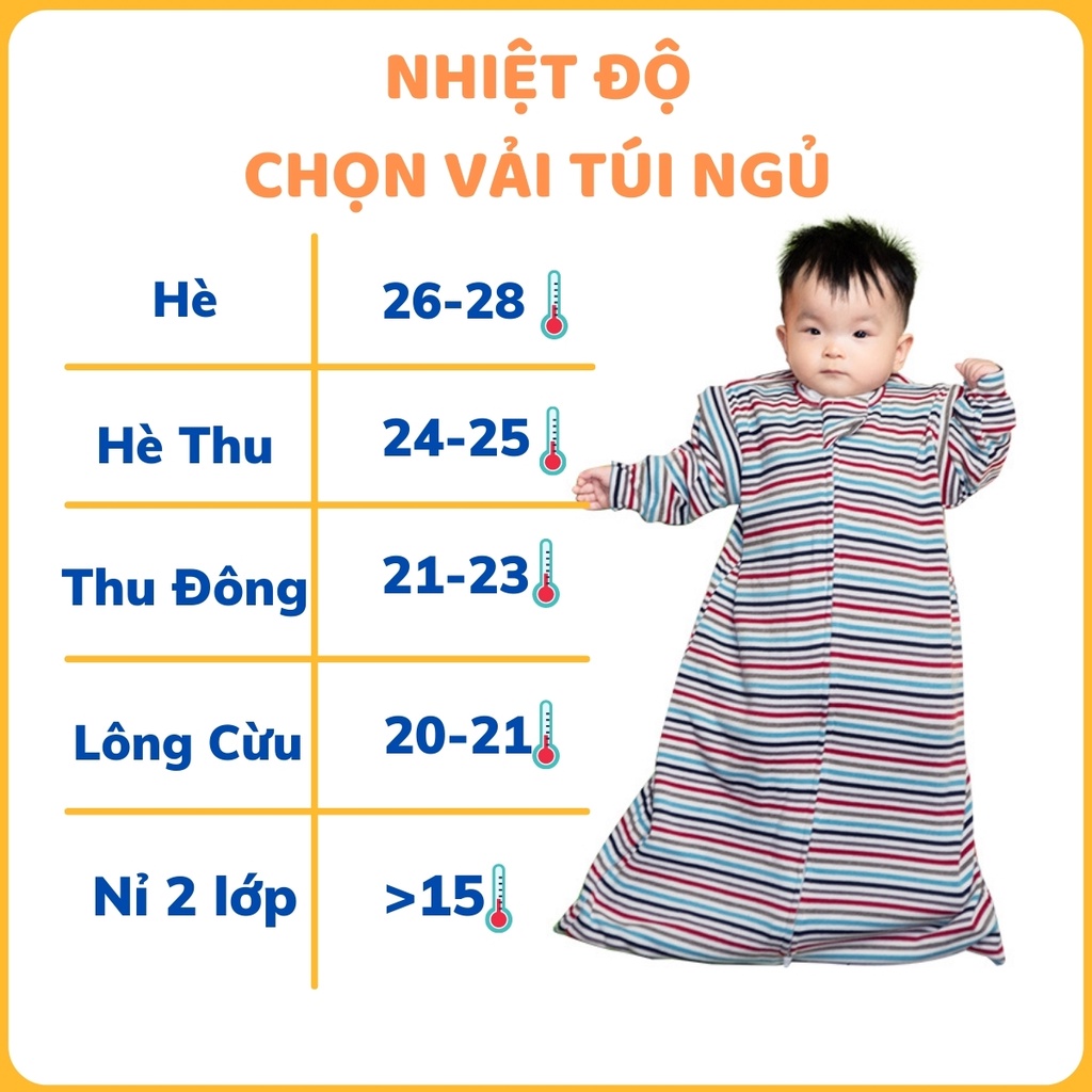 Túi Ngủ Mùa Hè Cho Bé  𝐓𝐇𝐀́𝐎 𝐓𝐀𝐘  Túi Ngủ Trẻ Em  - Nhộng Chún Giúp Bé Ngủ Ngon - TNTT01