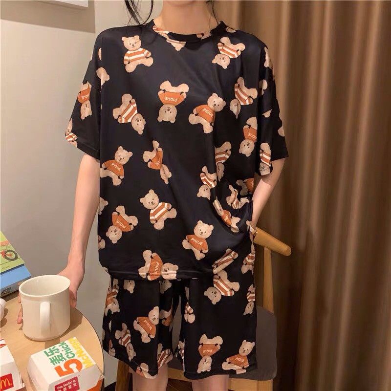 Bộ Ngủ Nữ Cộc Tay Icon Set Quần Áo Ngắn Hình Cute X013 | BigBuy360 - bigbuy360.vn