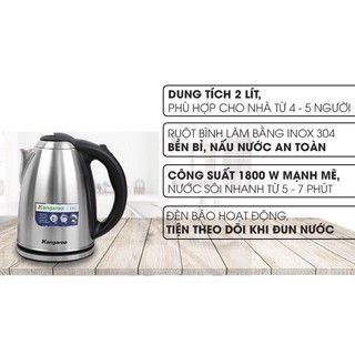 Ấm siêu tốc kangaroo kg20sk3- 2lit