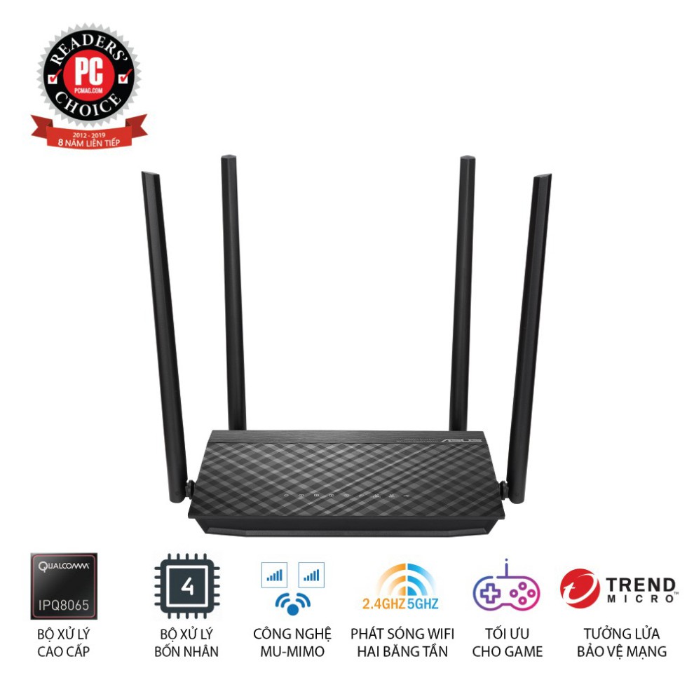 Router Wifi ASUS RTAC1500UHP (Dũng Sĩ Xuyên Tường) Chuẩn AC1500