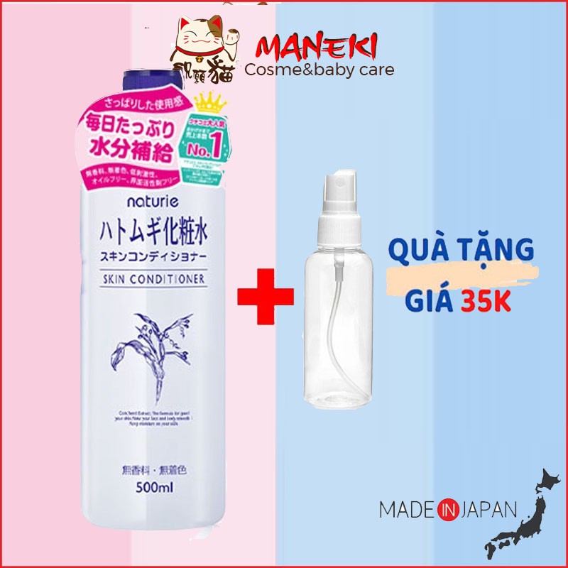 Toner Naturie ý dĩ 500ml lotion nước cân bằng da Naturie cấp ẩm dưỡng trắng Maneki