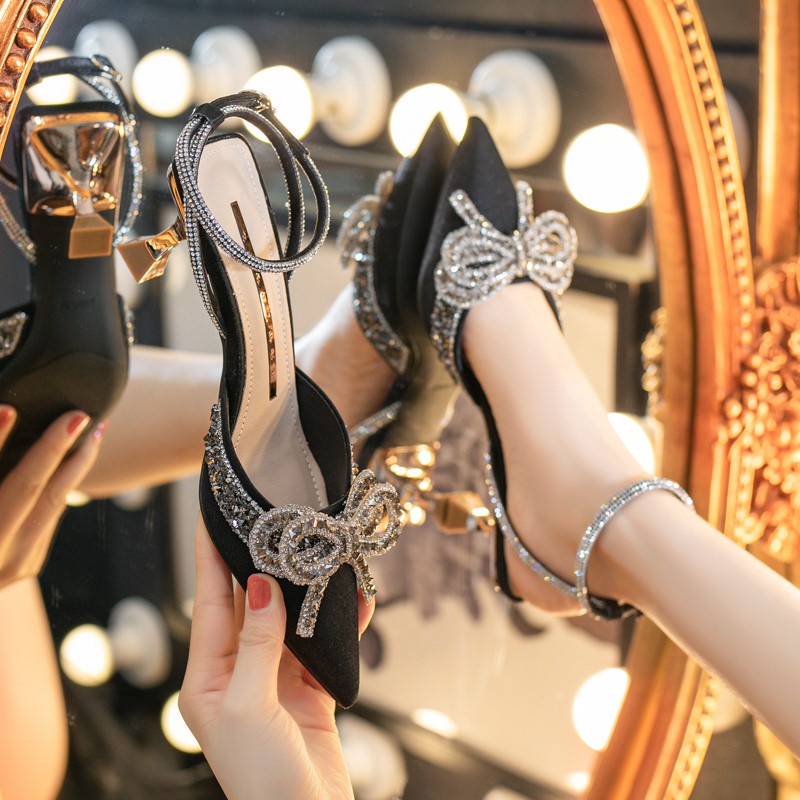 GIÀY CAO GÓT NƠ BLING BLING SANG CHẢNH 4615