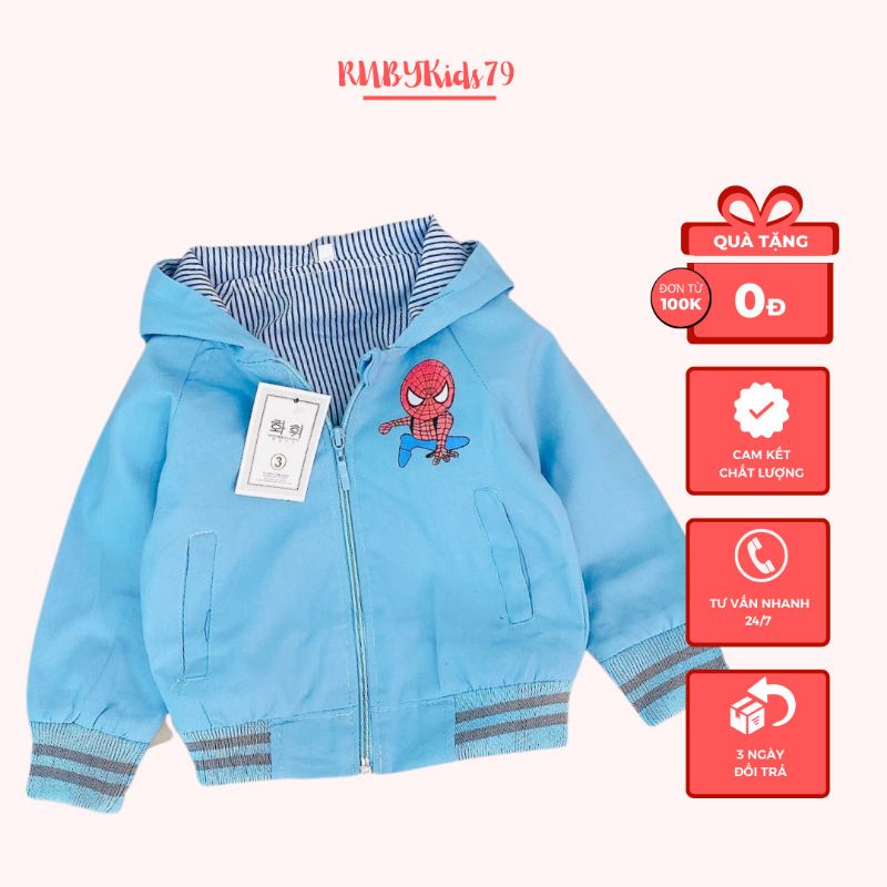 Áo khoác cho bé trai từ 6 - 16kg chất vải kaki lót gió siêu sịn - rubykids79